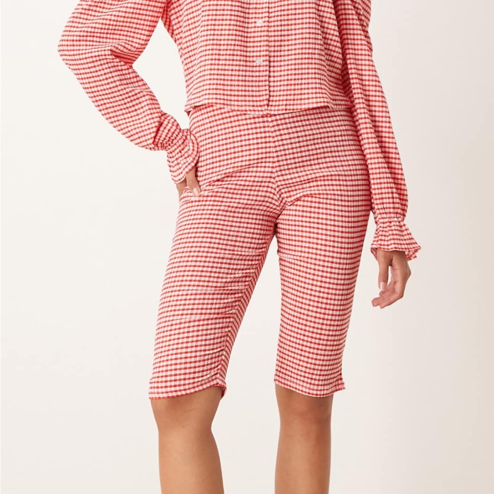 Red Gingham capri